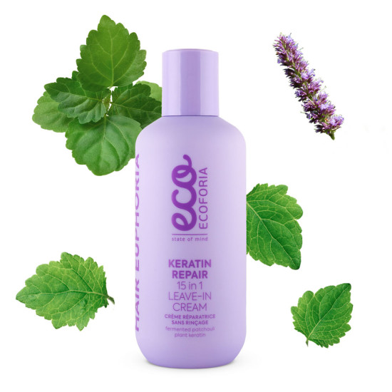 Crema 15 in 1 pentru refacerea parului Ecoforia Keratin 200 ml