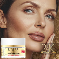 Cremă de față Eveline Gold 24K Vitamin C, esență tonifiantă 60+, 50 ml