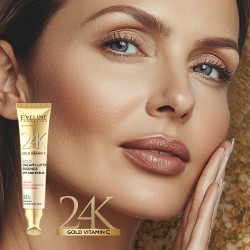Crema lifting Eveline Gold 24k Vitamin C pentru ochi si pleoape 15 ml