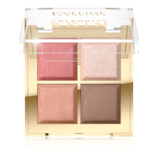 Paletă de conturare a feței Eveline Celebrity Skin 4in1 Multitasking Baked Face