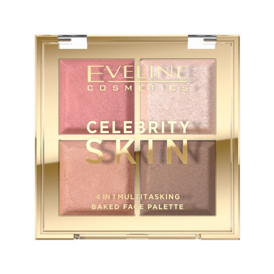 Paletă de conturare a feței Eveline Celebrity Skin 4in1 Multitasking Baked Face
