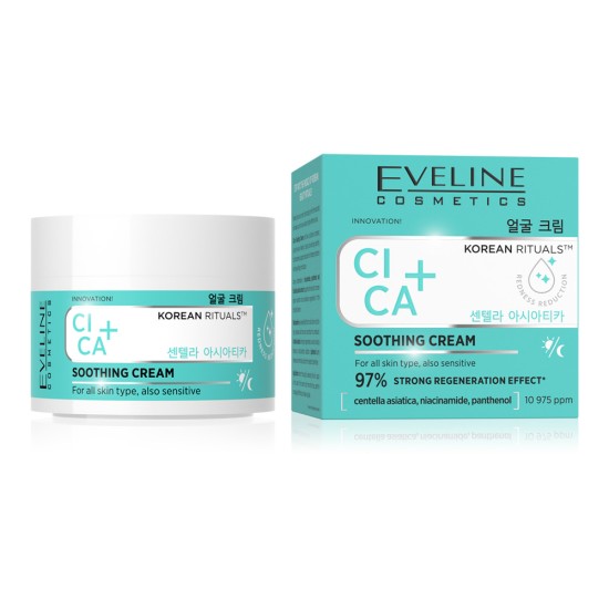 Cremă de față cu efect de calmare Eveline Korean Rituals Cica+ 50 ml
