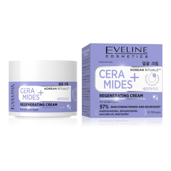 Cremă de față cu efect de regenerare Eveline Korean Rituals Ceramides+ 50 ml