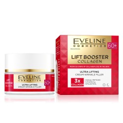 Crema de fata Eveline Lift Booster Collagen pentru ultra lifting, zi si noapte, 60+ ani, 50 ml