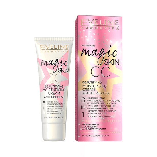 Crema hidratanta anti-roseata Eveline Magic Skin CC Beautifying Moisturising Cream Against Redness 50 ml