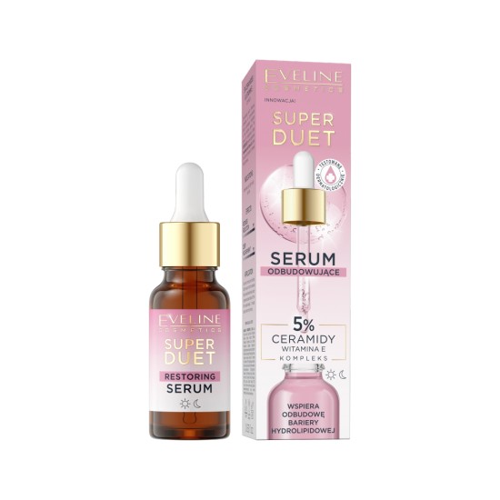 Serum de refacere cu complex 5% Ceramide&Vitamina E Eveline Super Duet 18 ml