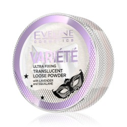 Pudra pentru machiaj cu aplicator Eveline Variete Ultra Fixing Translucent Lavender & Squalane