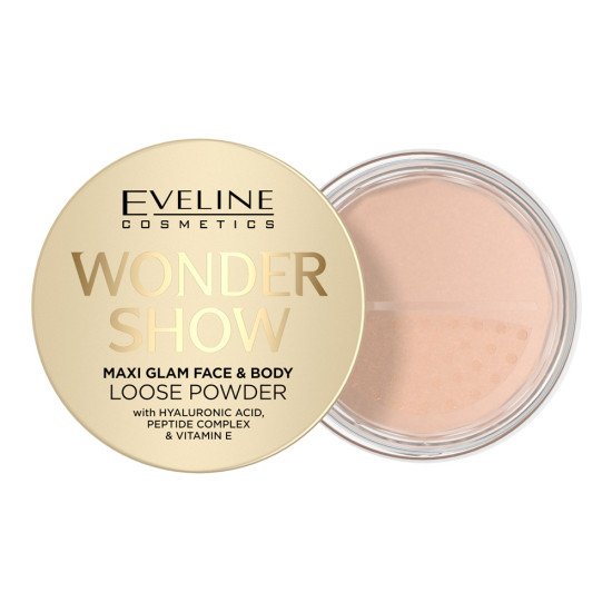 Pudră pentru față și corp Eveline Wonder Show Illuminating loose powder Maxi Glam