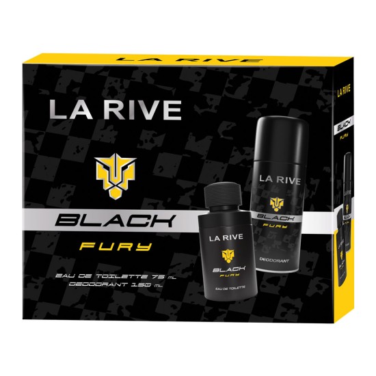 Set cadou La Rive Black Fury cu apă de toaletă și deodorant
