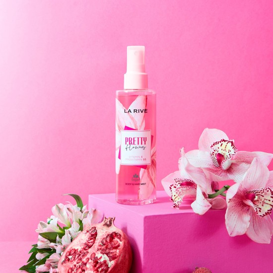Spray parfumat pentru corp si par La Rive Pretty Flowers Mist 200 ml