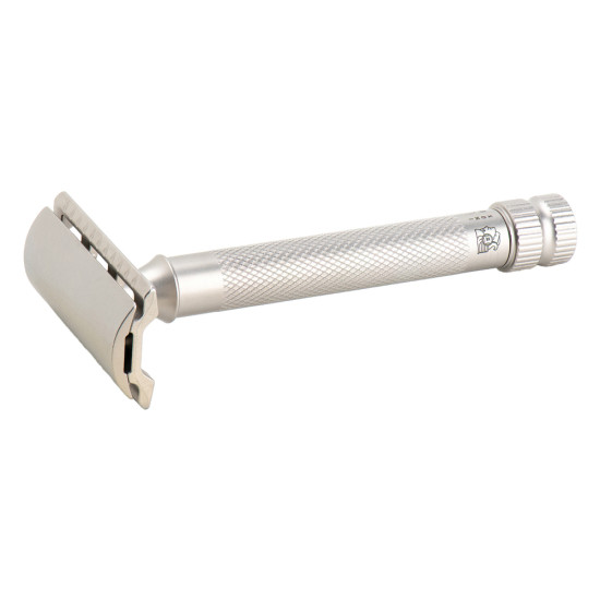 Aparat de ras safety razor cu cap cu pieptene închis Merkur 34 Inox XL Satin