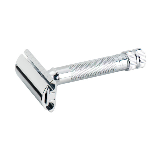 Aparat de ras safety razor cu cap cu pieptene inchis Merkur 34C Chrome Plated