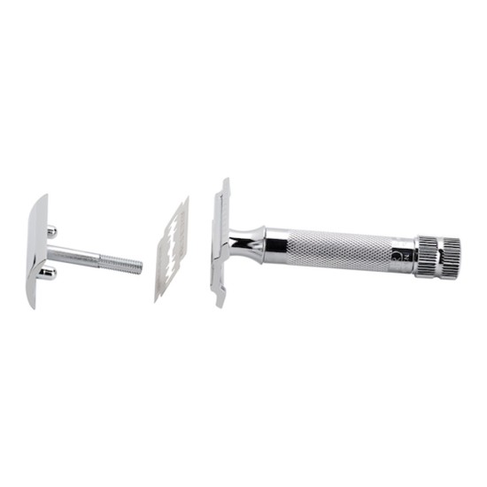 Aparat de ras safety razor cu cap cu pieptene închis Merkur 34C Chrome