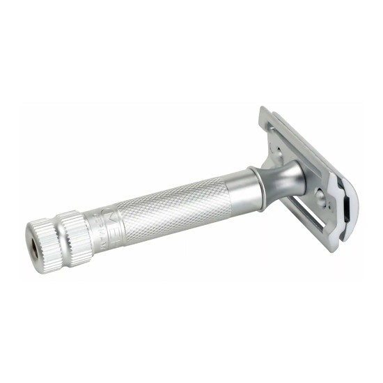 Aparat de ras safety razor cu cap cu pieptene închis Merkur 34C Matt Chrome