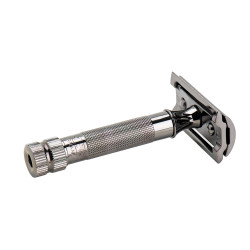Aparat de ras safety razor cu cap cu pieptene inchis Merkur 34C Metallic Grey