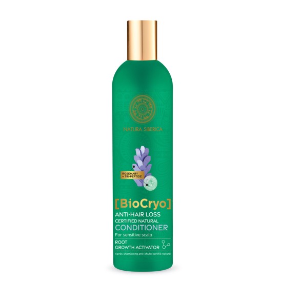 Balsam natural împotriva căderii părului Natura Siberica BioCryo pentru scalp sensibil 400 ml
