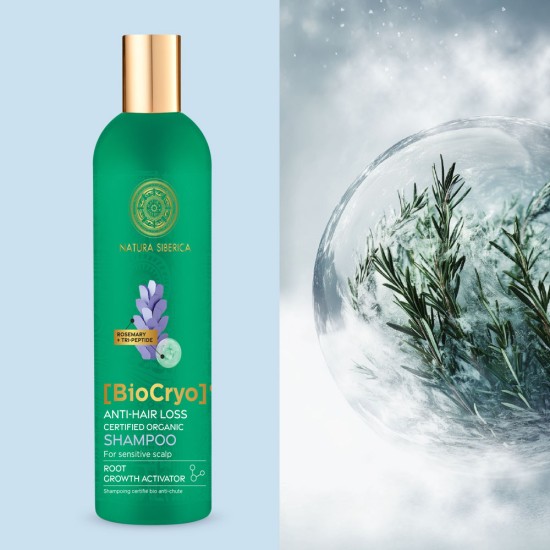 Șampon natural împotriva căderii părului Natura Siberica BioCryo pentru scalp sensibil 400 ml