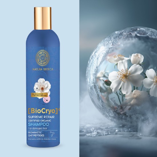 Șampon reparator Natura Siberica BioCryo Supreme pentru păr deteriorat 400 ml