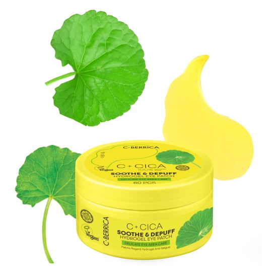 Plasturi de ochi CICA C-BERRICA Soothe & Depuff HYDROGEL, îngrijirea zonei delicate din jurul ochilor, 60 buc