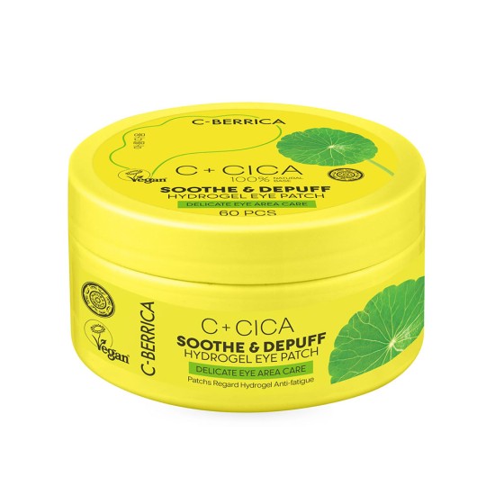 Plasturi de ochi CICA C-BERRICA Soothe & Depuff HYDROGEL, îngrijirea zonei delicate din jurul ochilor, 60 buc