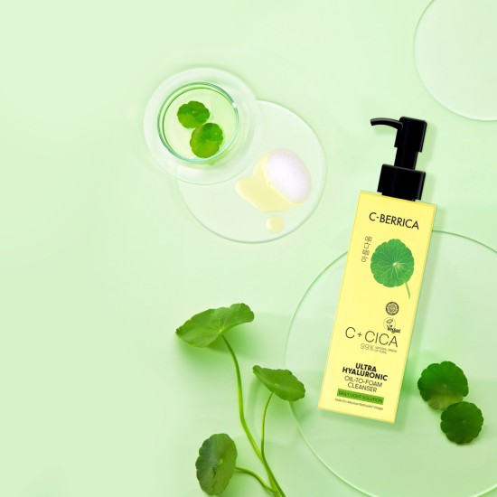 Ulei spumant de curățare CICA C-BERRICA Ultra Hyaluronic Daily light solution, 150 ml