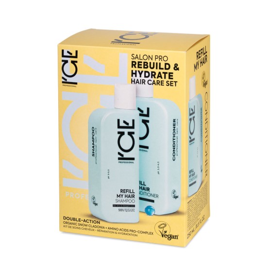 Set ICE Professional Rebuild and Hydrate cu șampon și balsam de păr Refill My Hair