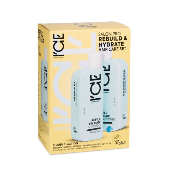 Set ICE Professional Rebuild and Hydrate cu șampon și balsam de păr Refill My Hair