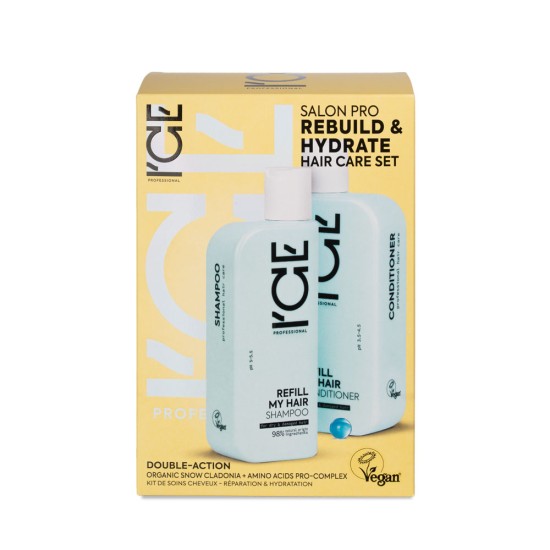 Set ICE Professional Rebuild and Hydrate cu șampon și balsam de păr Refill My Hair