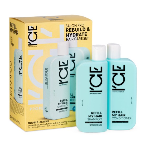 Set ICE Professional Rebuild and Hydrate cu șampon și balsam de păr Refill My Hair