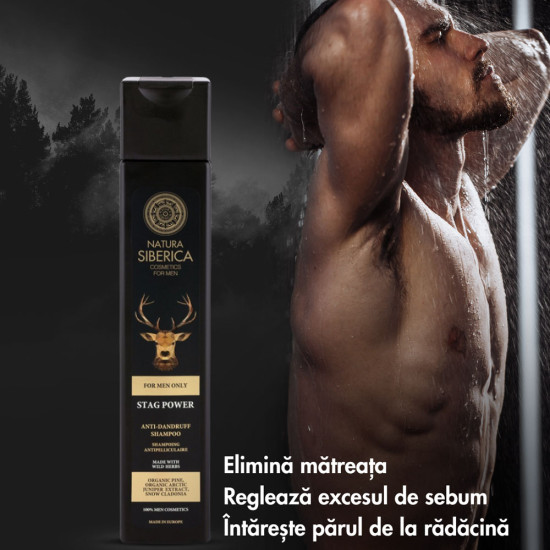 Șampon anti mătreață Natura Siberica Siberian Stag Power Men 250 ml