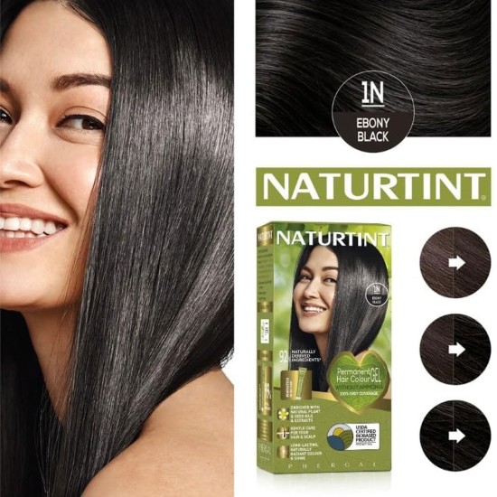 Vopsea de par NATURTINT BIOBASED 1N - Ebony Black