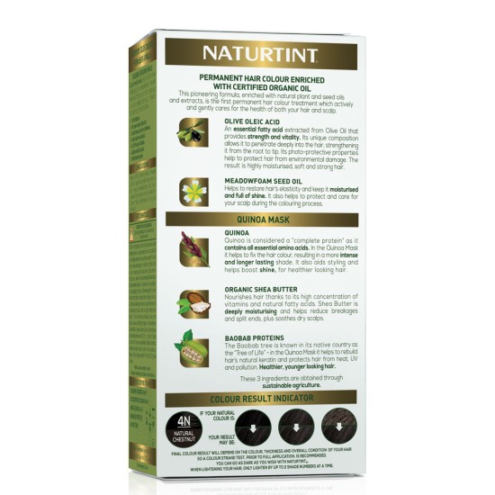 Vopsea de par NATURTINT BIOBASED 4N - Natural Chestnut