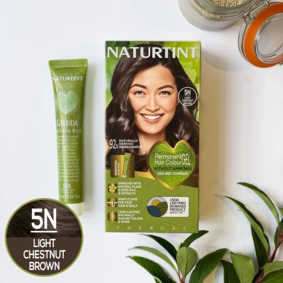 Vopsea de par NATURTINT BIOBASED 5N - Light Chestnut Brown