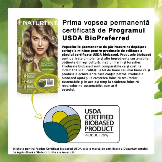 Vopsea de par NATURTINT BIOBASED 8A - Ash Blonde