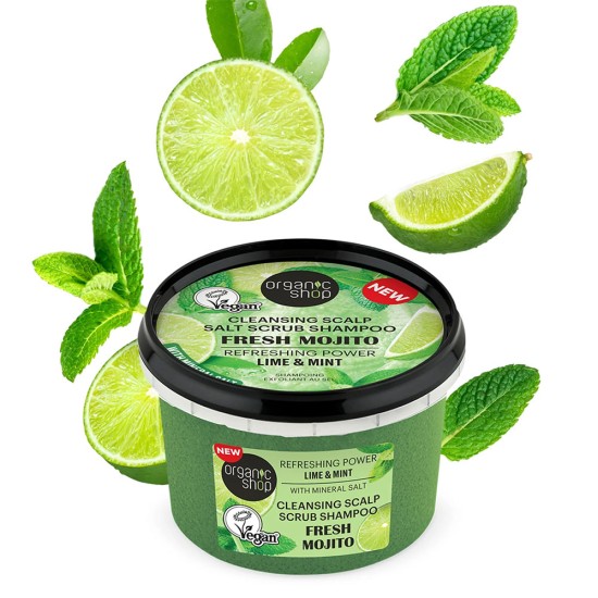 Scrub-șampon pentru scalp si par Organic Shop Fresh Mojito 250 ml