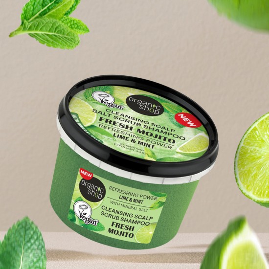 Scrub-șampon pentru scalp si par Organic Shop Fresh Mojito 250 ml