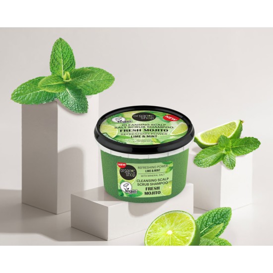 Scrub-șampon pentru scalp si par Organic Shop Fresh Mojito 250 ml