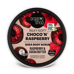 Scrub de corp Organic Shop cu zmeură și cacao 250 ml