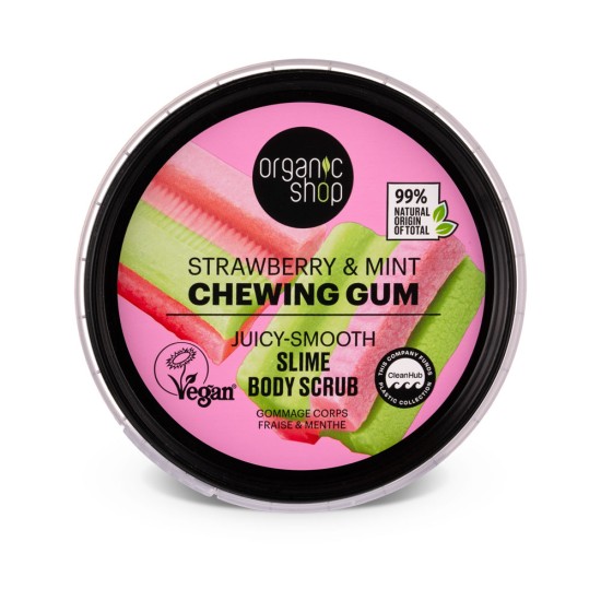 Scrub de corp Organic Shop Chewing Gum Strawberry and Mint 250 ml