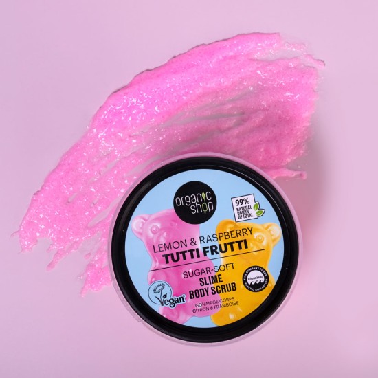 Scrub de corp Organic Shop Tutti Frutti Sugar Lemon and Raspberry 250 ml