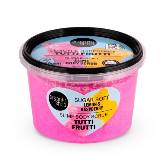 Scrub de corp Organic Shop Tutti Frutti Sugar Lemon and Raspberry 250 ml