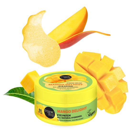 Plasturi pentru ochi Organic Shop Mango Delight Stress Relief hydrogel, 60 pcs