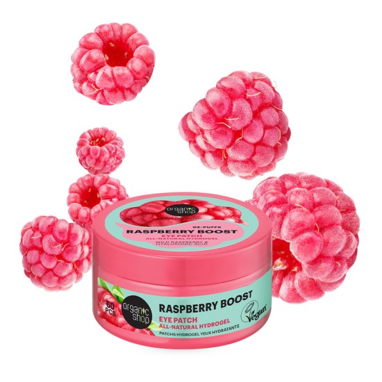 Plasturi pentru ochi Organic Shop Raspberry Boost de-puffs Hydrogel, 60 pcs