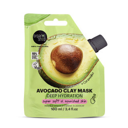 Mască facială cu argilă de avocado, Organic Shop, hidratare profundă, 100 ml