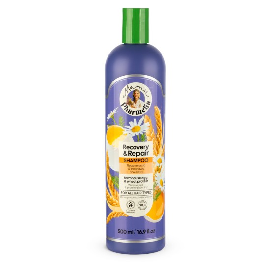 Șampon reparator si regenerator cu ou si proteine din grau Organic Shop Mama Pharmelia 500 ml