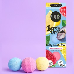 Set bile de baie efervescente Organic Shop Trio Berry Dream 3 x 85 g