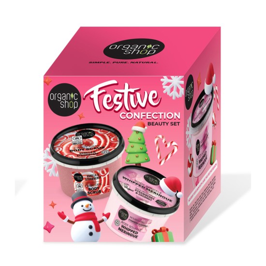 Set cadou cu scrub si souffle de corp Organic Shop Festive Beauty