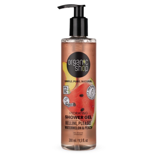 Set cadou Organic Shop Bellini Please! cu scrub de corp 100 ml și gel de duș 280 ml