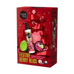 Set cadou Organic Shop Festive Berry Bliss cu scrub de corp și gel de duș