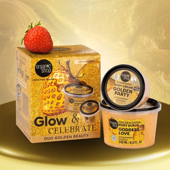 Set cadou Organic Shop Golden Beauty cu scrub de corp și cremă de corp